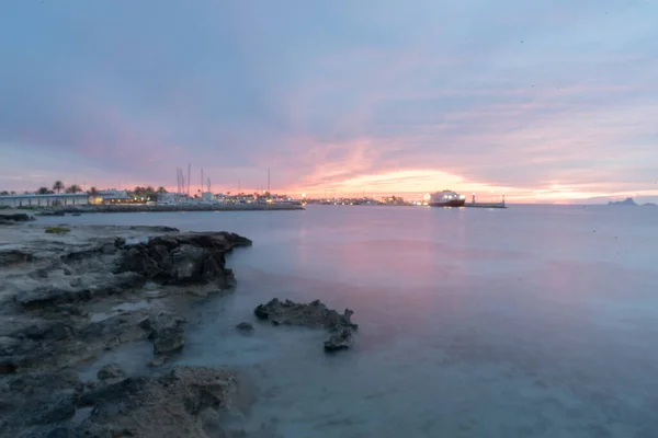 Hafen Sabina Auf Der Insel Formentera Sommer 2021 Dahinter Vedra — Stockfoto