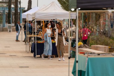 Es Pujols, Formentera, Spain : 2021 June 02 : Paseo Maritimo de Es Pujols in Formentera in the Balearic Islands in Spain in the summer of 2021.