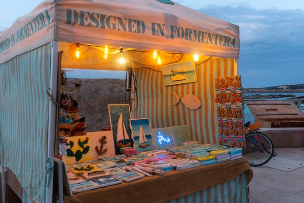 Es Pujols, Formentera, Spain : 2021 June 02 : Paseo Maritimo de Es Pujols in Formentera in the Balearic Islands in Spain in the summer of 2021.