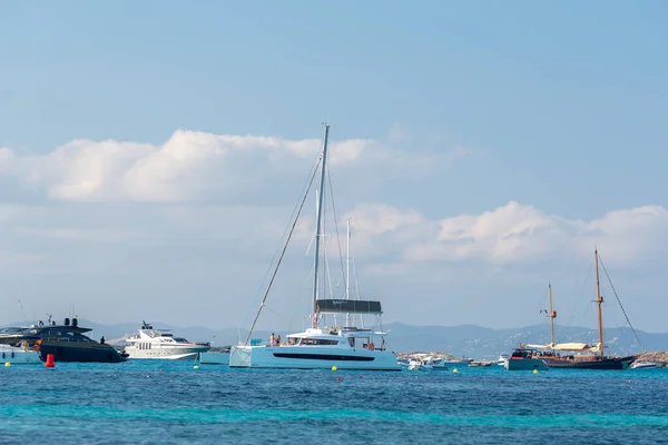 Formentera España 2021 Junio Barcos Isla Formentera Las Islas Baleares — Foto de Stock