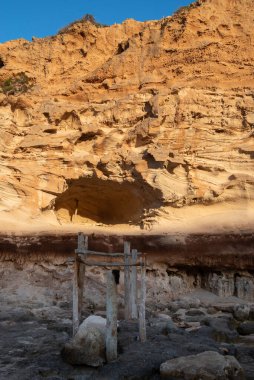 İspanya 'nın Balear Adalarındaki Formentera adasında Güzel Cala d en Baster.