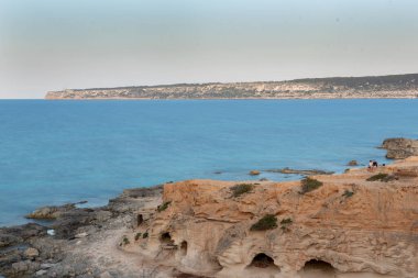 İspanya 'nın Balear Adalarındaki Formentera adasında Güzel Cala d en Baster.
