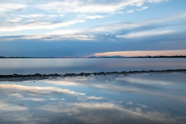 Tramonto Estany Pudent Nel Parco Naturale Ses Salines Formentera Spagna — Foto Stock