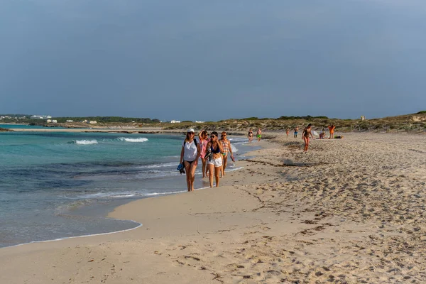 Formentera Spain 2021 People Enjoy Llevant Beach Island Formentera Times — 图库照片