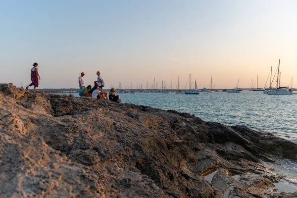 Formentera España 2021 Agosto Observación Puesta Sol Playa Ses Illietes —  Fotos de Stock
