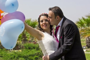 mutlu sadece evli çift portresi