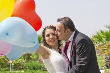 mutlu sadece evli çift portresi