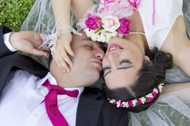 mutlu sadece evli çift portresi