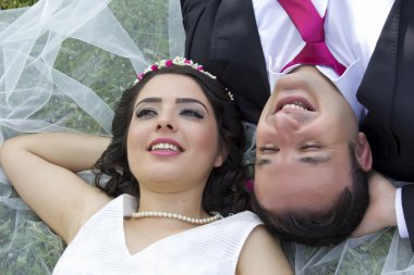 mutlu sadece evli çift portresi