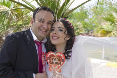 mutlu sadece evli çift portresi