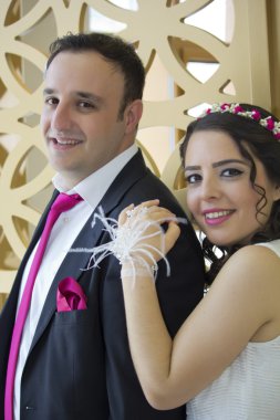 Mutlu sadece evli çift portre