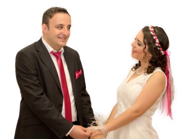 Mutlu sadece evli çift portre