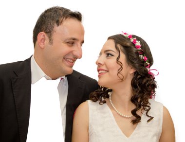 Mutlu sadece evli çift portre