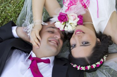 Mutlu sadece evli çift portre