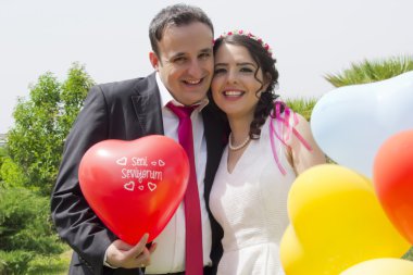 Mutlu evli çiftin portresi 