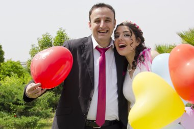 Mutlu evli çiftin portresi 