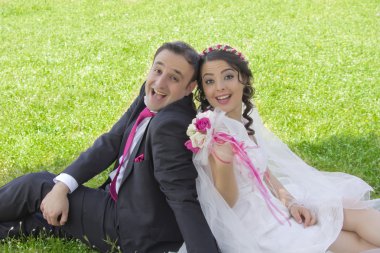 Mutlu evli çiftin portresi 