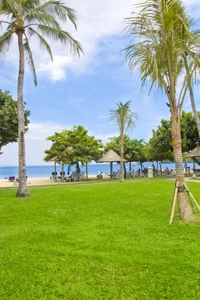 Piękna Scena Plaży Nusa Dua Wyspa Bali — Zdjęcie stockowe