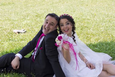 mutlu sadece evli çift portresi