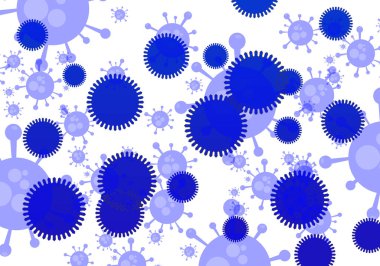 Soyut mavi kalıp ve korona virüsü arkaplanı