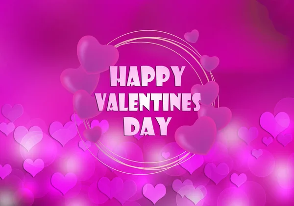 Roze Decoratieve Gelukkig Valentijnsdag Kaart Achtergrond — Stockfoto