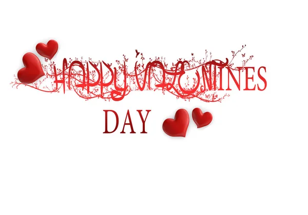 Red Decorative Happy Valentines Day Card Background — Stock Photo, Image