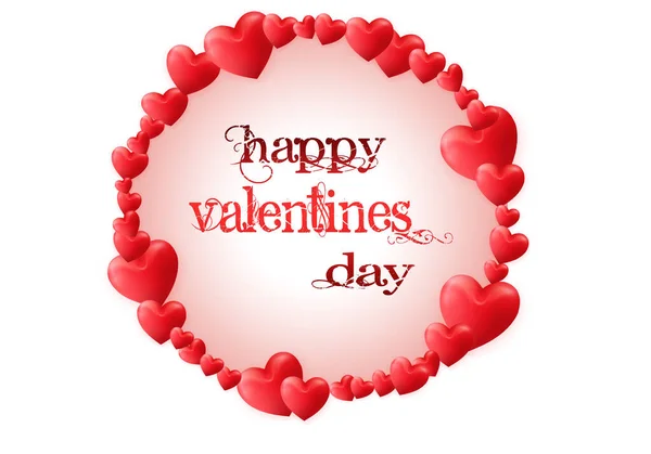 Red Valentines Day Frame Red Hearts Shape — Stock Photo, Image