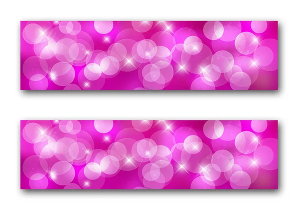 Růžový Ozdobný Prapor Bublinkami Jiskry — Stock fotografie