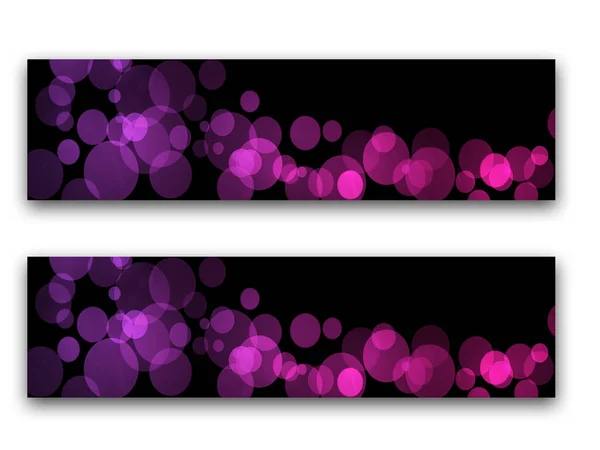 Conjunto Abstrato Banners Com Círculos Luzes Rosa — Fotografia de Stock