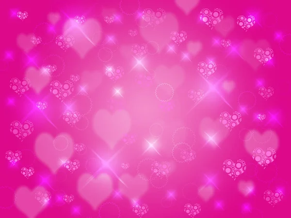 Fondo Rosa Abstracto Con Corazones Círculos —  Fotos de Stock