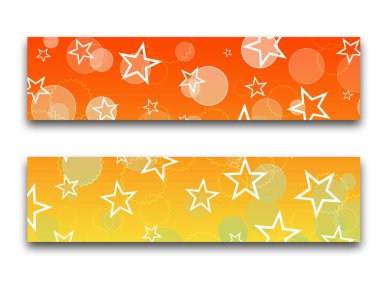 soyut renkli pankartlar yıldızlar, bokeh ve daire