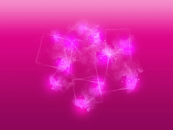 pink abstract background with square and sparkles