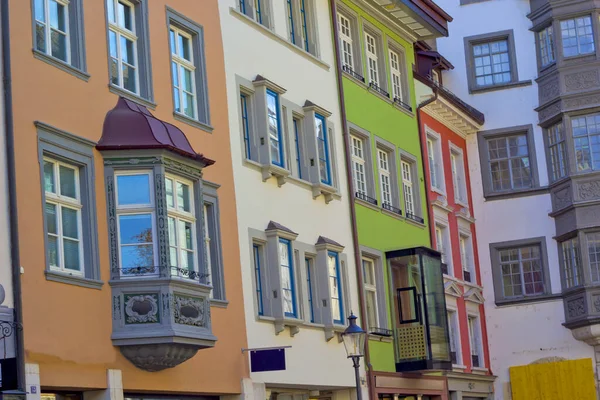 Casas Coloridas Cidade Velha Schaffhausen Suíça — Fotografia de Stock