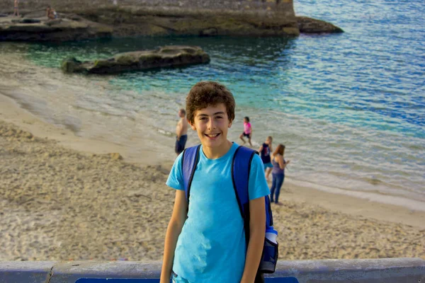 Niño Feliz Gafas Sol Playa Jolla San Diego — Foto de Stock