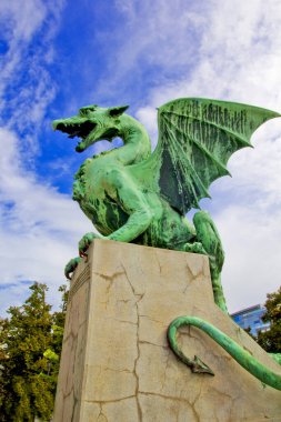 Slovenya 'daki Ljubljana' da ejderha heykeli
