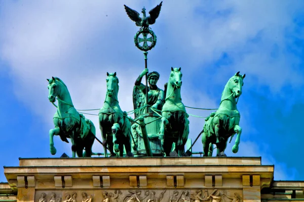 Porta Brandeburgo Scena Nella Città Berlino Germania — Foto Stock