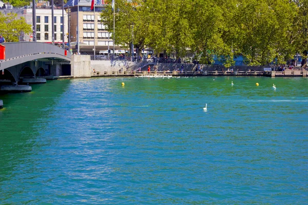 Bella Vista Sulla Città Zurigo Svizzera Estate — Foto Stock