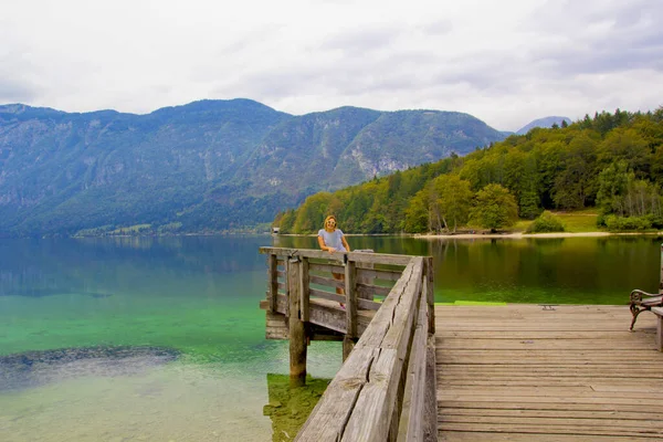 Schöne Szene Bohinjer See Slowenien — Stockfoto