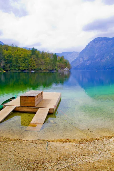 Krásný Výhled Jezero Bohinj Slovinsku — Stock fotografie