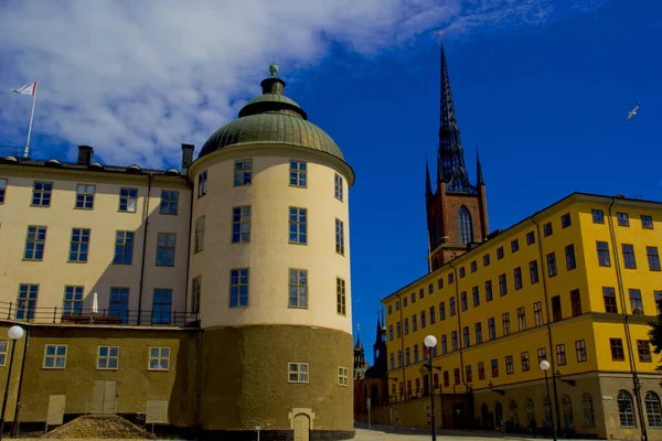 Άποψη Του Ποταμού Στην Πόλη Της Stockholm Σουηδία — Φωτογραφία Αρχείου