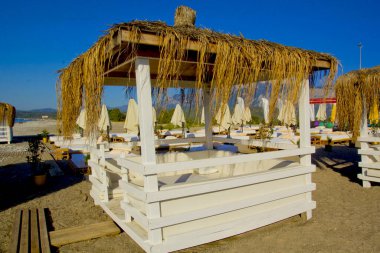 Antalya, Türkiye 'de yazın güzel bir plaj manzarası