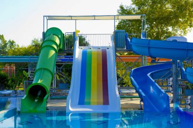 Kemer Antalya 'da lüks bir tatil köyünde su parkı, hindi.