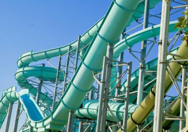 Kemer Antalya 'da lüks bir tatil köyünde su parkı, hindi.
