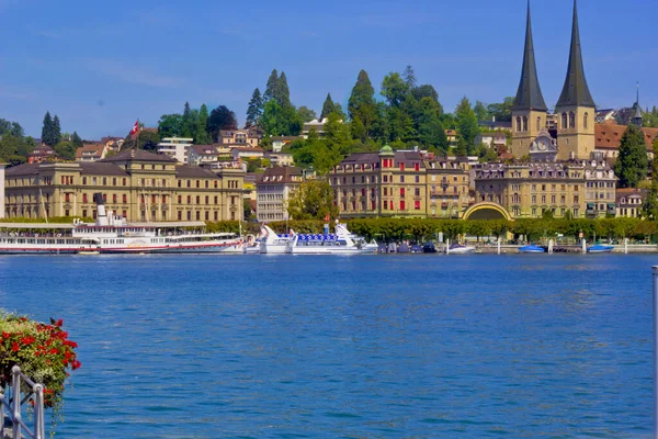 Krásný Výhled Luzern City Švýcarsku Létě — Stock fotografie