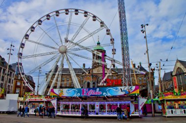 Avrupa 'da Hollanda, Amsterdam' daki tema parkı manzarası