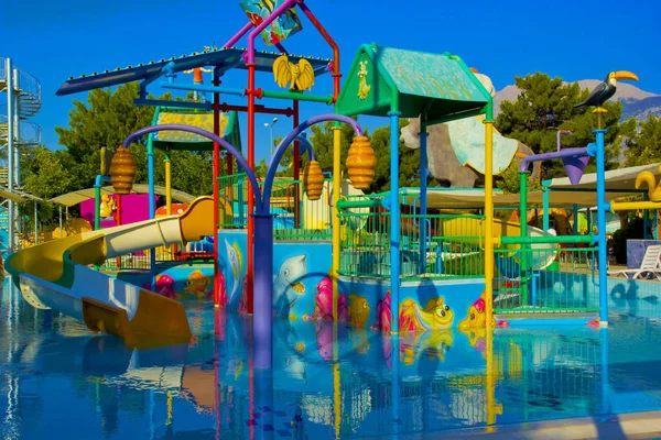 Parc Aquatique Dans Complexe Luxe Kemer Antalya Dinde — Photo