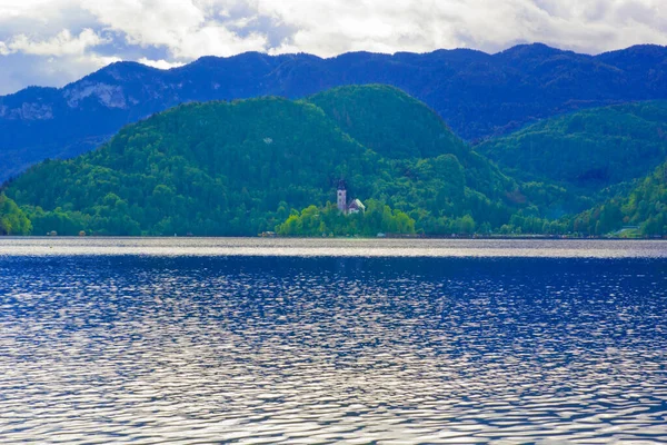 Belle Scène Dans Lac Saigné Dans Slovenia Automne — Photo