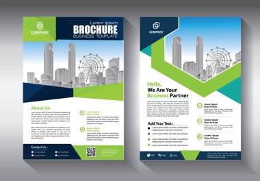 Broşür şablonu düzeni, kapak tasarımı yıllık rapor, dergi, broşür veya kitapçık arka planı