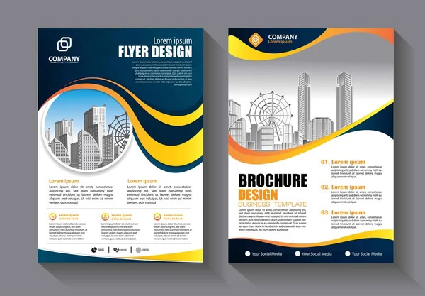 Layout Modelo Folheto Relatório Anual Design Capa Revista Folheto Folheto —  Vetores de Stock