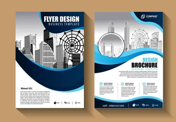 Broşür Şablonu Düzeni Kapak Tasarımı Yıllık Rapor Dergi Broşür Veya — Stok Vektör